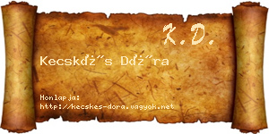 Kecskés Dóra névjegykártya